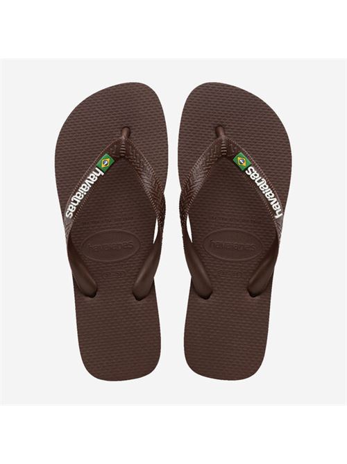 Infradito uomo logo colore dark brown